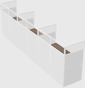 Shared rectangular cubicle