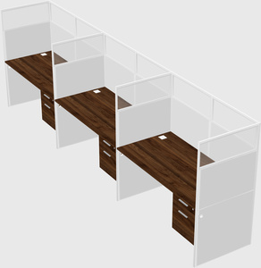 Shared rectangular cubicle