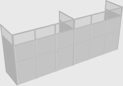 Shared rectangular cubicle