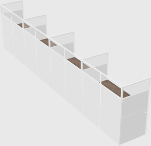 Shared rectangular cubicle