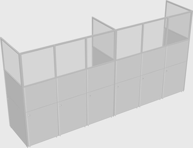 Shared rectangular cubicle