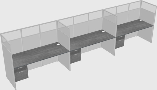 Shared rectangular cubicle