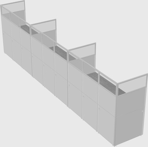 Shared rectangular cubicle