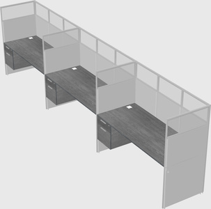Shared rectangular cubicle