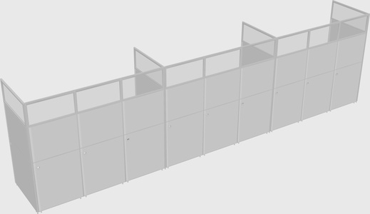 Shared rectangular cubicle
