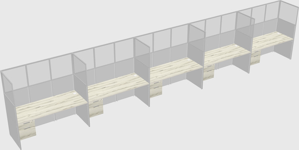 Shared rectangular cubicle