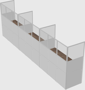 Shared rectangular cubicle