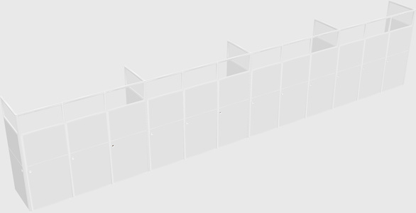 Shared rectangular cubicle