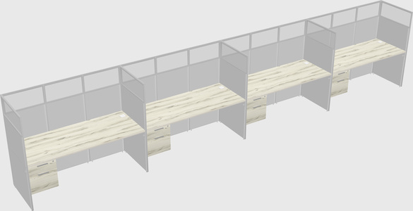 Shared rectangular cubicle
