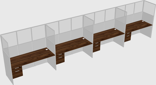 Shared rectangular cubicle