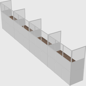 Shared rectangular cubicle