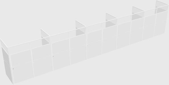 Shared rectangular cubicle