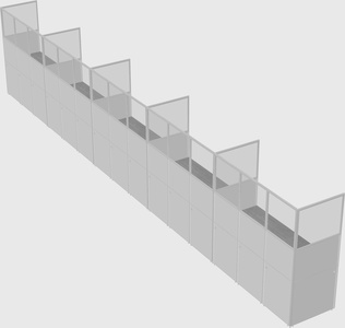Shared rectangular cubicle