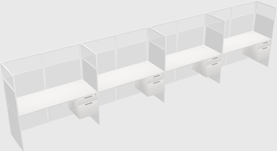 Shared rectangular cubicle