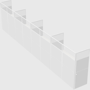 Shared rectangular cubicle