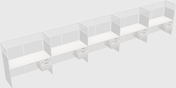 Shared rectangular cubicle