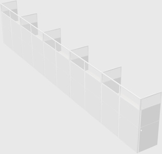 Shared rectangular cubicle