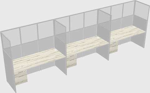 Shared rectangular cubicle