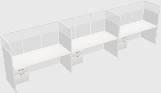 Shared rectangular cubicle