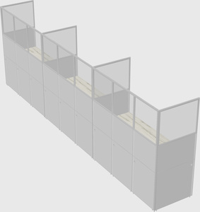 Shared rectangular cubicle