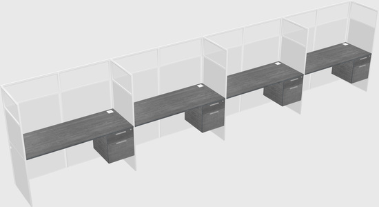 Shared rectangular cubicle