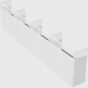 Shared rectangular cubicle