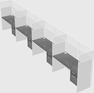 Shared rectangular cubicle