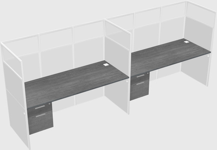 Shared rectangular cubicle