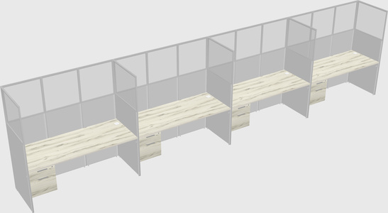 Shared rectangular cubicle