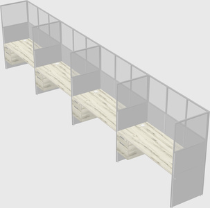Shared rectangular cubicle