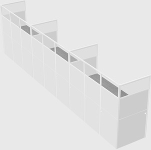 Shared rectangular cubicle