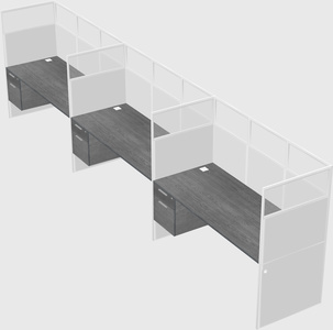 Shared rectangular cubicle