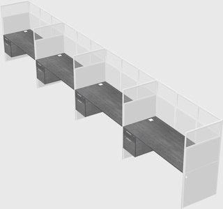Shared rectangular cubicle
