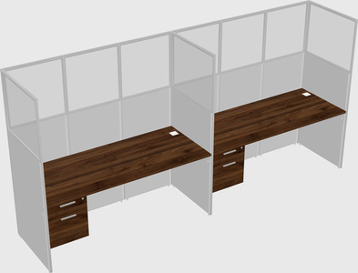 Shared rectangular cubicle
