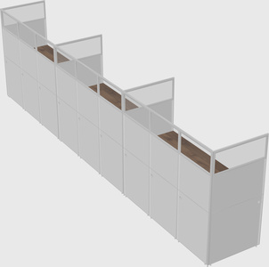 Shared rectangular cubicle