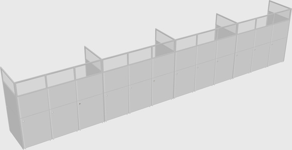 Shared rectangular cubicle