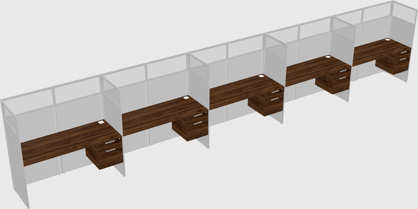 Shared rectangular cubicle
