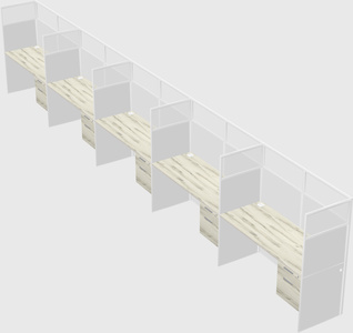 Shared rectangular cubicle