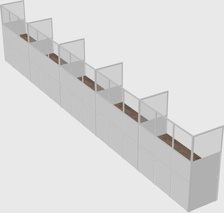 Shared rectangular cubicle