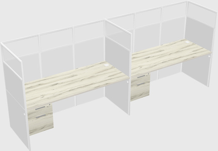 Shared rectangular cubicle