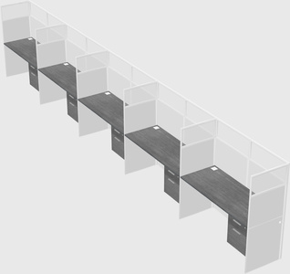 Shared rectangular cubicle