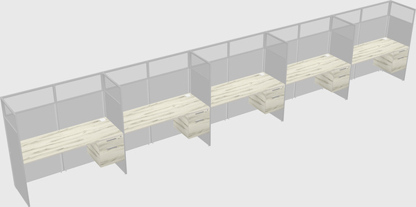Shared rectangular cubicle