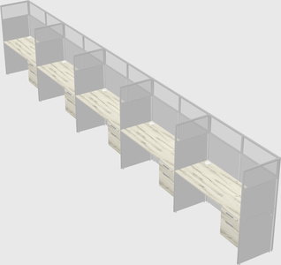 Shared rectangular cubicle