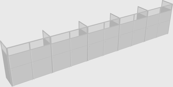 Shared rectangular cubicle