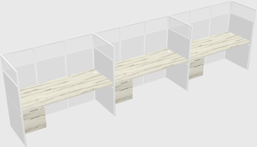 Shared rectangular cubicle