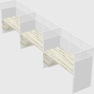 Shared rectangular cubicle