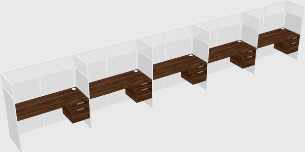 Shared rectangular cubicle