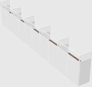 Shared rectangular cubicle