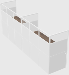 Shared rectangular cubicle