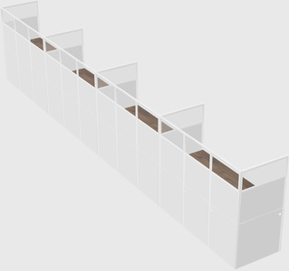 Shared rectangular cubicle
